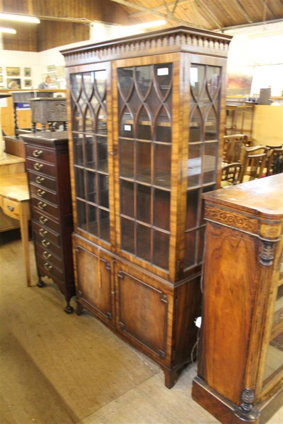 Reproduction mahogany display cabinet